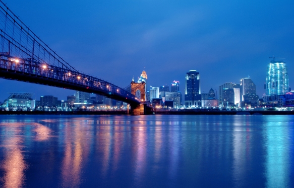 Cincinnati Ohio Skyline at Night